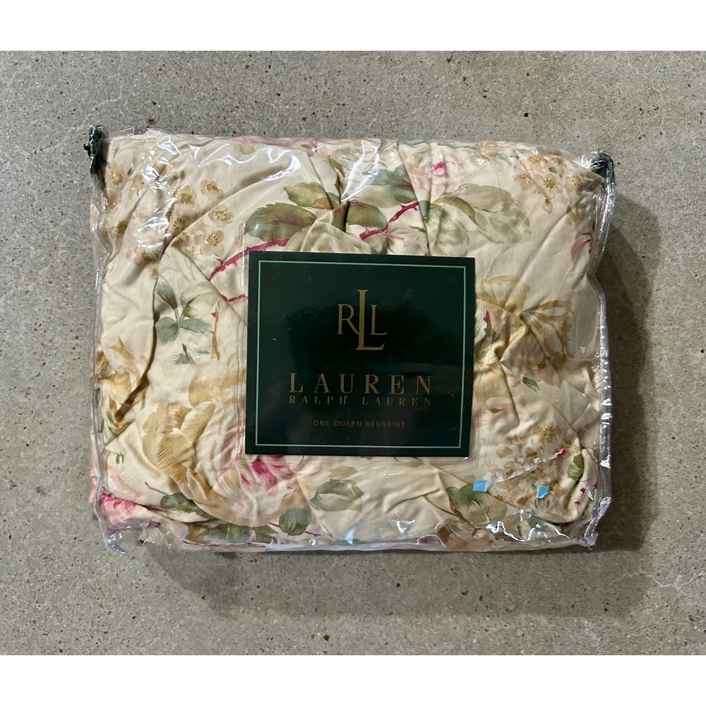 Ralph Lauren Woodstock‎ Garden Queen Bedskirt Dust Ruffle Queen Floral Cottage